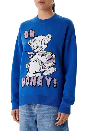 Plavi ženski džemper 50543019