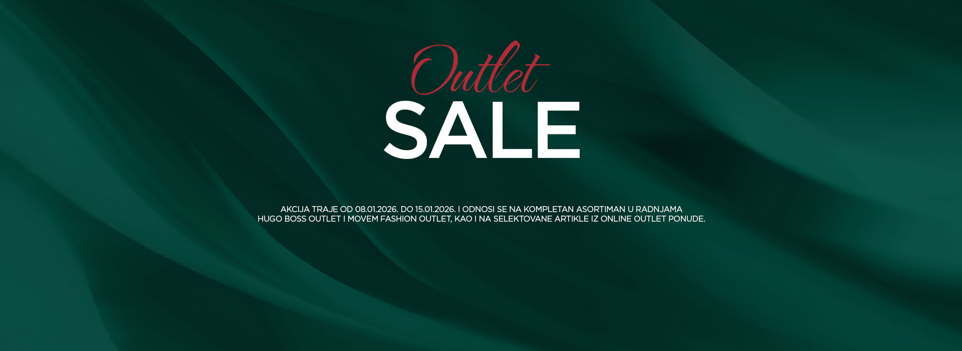Ne propustite do 50% u HUGO BOSS Outlet radnji, kao i do 70% u Movem Fashion Outlet radnji.