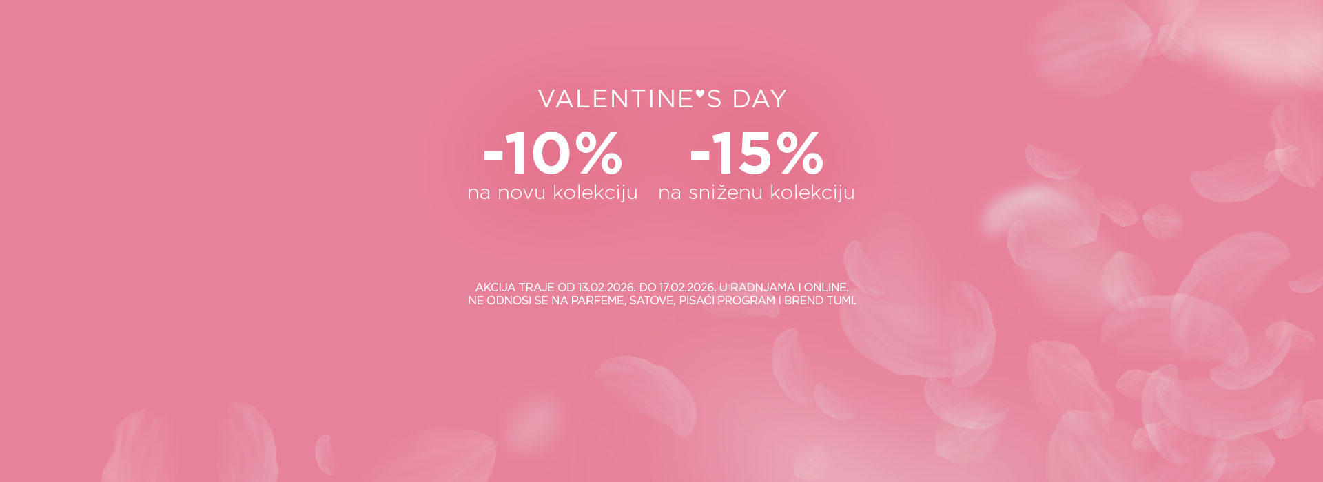 Ne propustite 10% popusta na novu kolekciju i dodatnih 15% popusta na snižene i outlet artikle u radnjama i online.