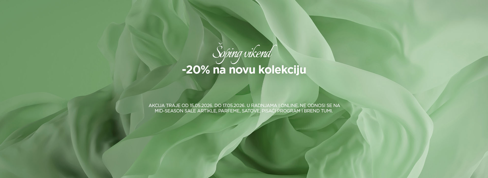 Ne propustite 20% popusta na novu kolekciju.